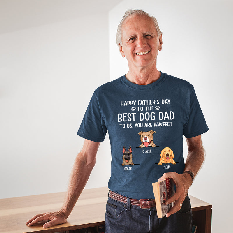 Best Dog Dad - Personalized Custom Unisex T-shirt - Dog Dad Father&