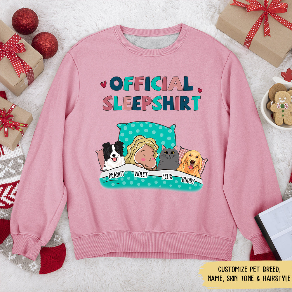 Pet Official Sleepshirt Personalized Dog Parents Life Custom Unisex Sweatshirt