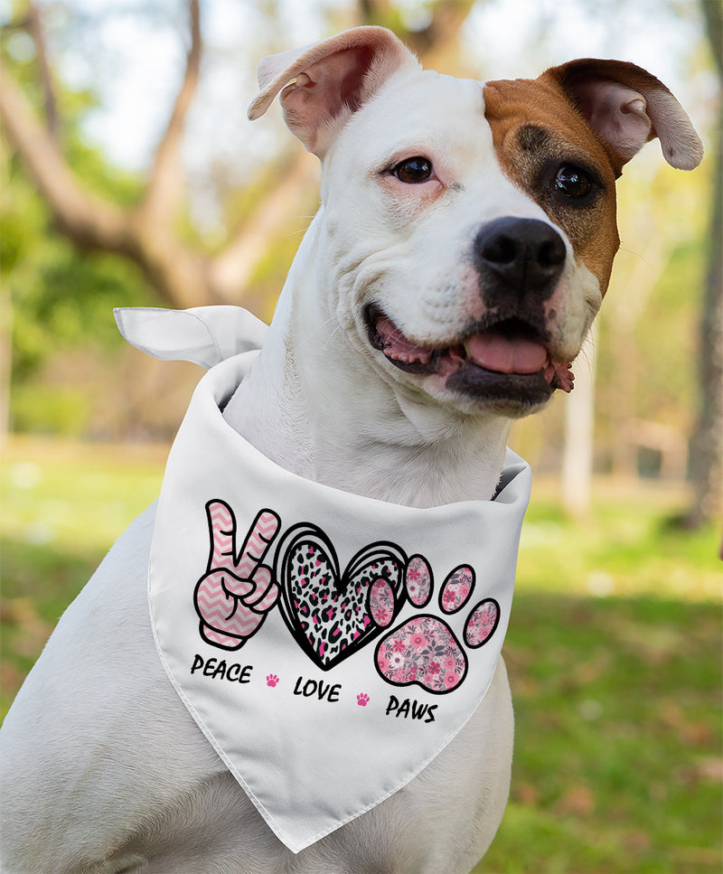 Peace Love Paws - Dog Bandana