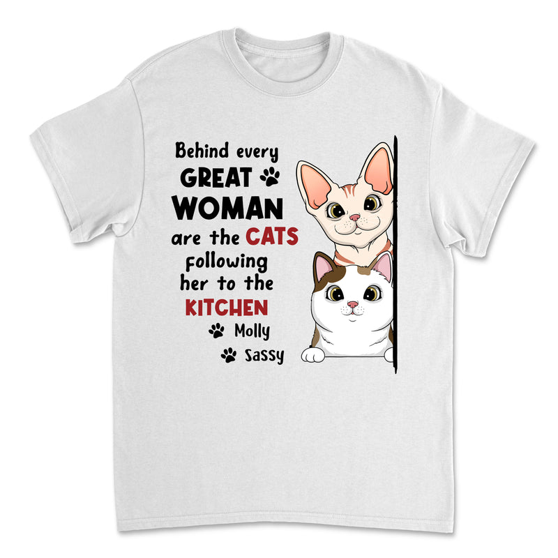 Behind Every Great Woman - Personalized Custom Unisex T-shirt
