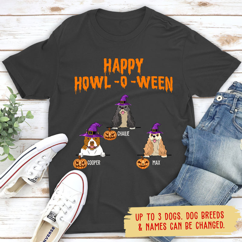 Happy Howl-O-Ween - Personalized Custom Unisex T-shirt