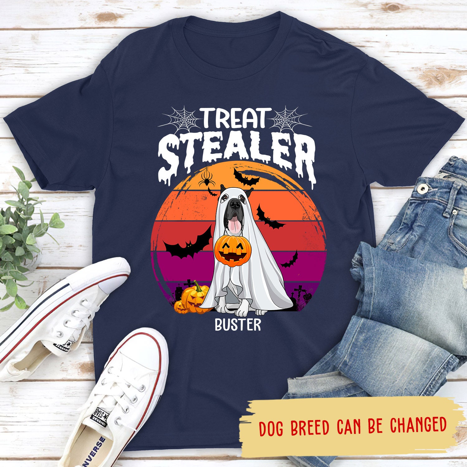 Treat Stealer Personalized Halloween Pet Dog Custom Unisex T-shirt