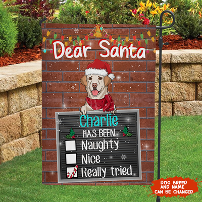 Dear Santa - Personalized Custom Garden Flag - Christmas Decorations